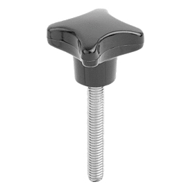 Palm grips metal parts stainless-steel Form L with external thread (06181)