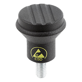 Mushroom knobs antistatic external thread (06242)