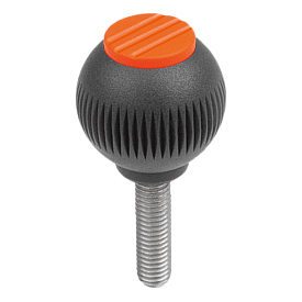 Spherical knobs with male thread (06245)