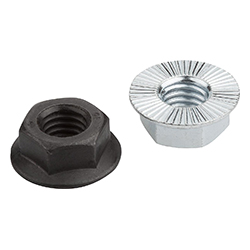 Hexagon nut with splined flange, steel (07216)