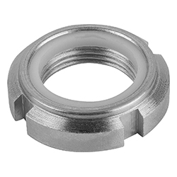 Slotted nut with elastic stop, free-cutting steel (07595)