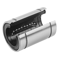 Linear ball bearing with plastic cage, open, ball-bearing steel (21500)