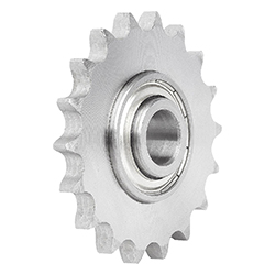 Idler sprocket, single with ball bearing, steel (22280)