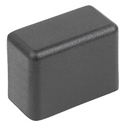 Protective cap, form A square, polythene black, for square tubing (29056)