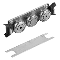 Roller guide carriage fixed bearing, steel, compact version (21320)