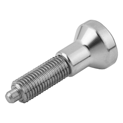 Indexing plunger without groove, form G, stainless steel hardened, inch (03093)