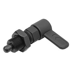 Cam-action indexing plunger with internal guide, form B without cap with locknut, steel (03099)