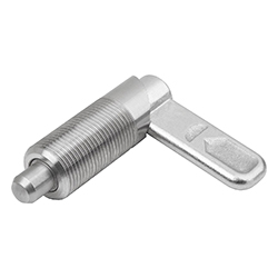 Cam-action indexing plunger, form A with threaded sleeve, stainless steel  (03099)