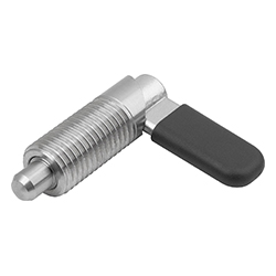 Cam-action indexing plunger, form C with threaded sleeve/cap, stainless steel  (03099)