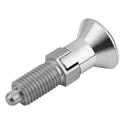 Indexing plunger, form C with locking slot without locknut, stainless steel, inch (03089)