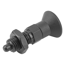 Indexing plunger, form B without locking slot with locknut, steel or stainless steel, inch (03089)