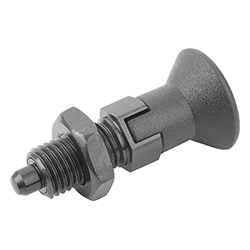 Indexing plunger, form D with locking slot with locknut, steel or stainless steel, inch (03089)