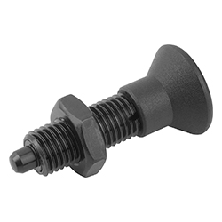 Indexing plunger without groove, form H, steel or stainless steel, inch (03092)