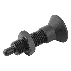 Indexing plunger without groove, extended indexing pin, form H, steel or stainless steel, inch (03093)