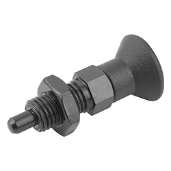 Indexing plunger, form B without groove with locknut, inch (03089)