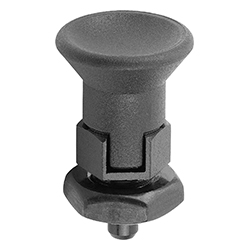 Indexing plunger, form D with locking slot with locknut, short version, inch (03089)