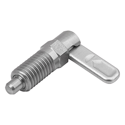 Cam-action indexing plunger with stop, form A with threaded sleeve, stainless steel (03099)