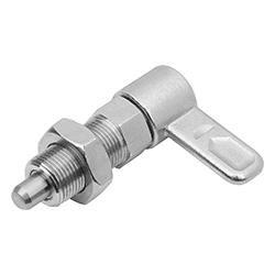 Cam-action indexing plunger with internal guide, form B without cap with locknut, stainless steel (03099)