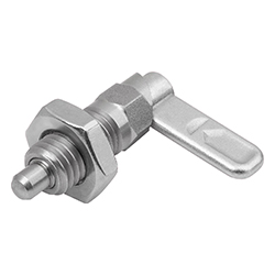 Cam-action indexing plunger with hexagon, form B, without cap with locknut, stainless steel (03099)