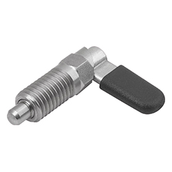 Cam-action indexing plunger with hexagon, form C, with cap without locknut, stainless steel (03099)