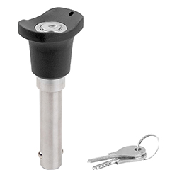 Ball lock pin lockable with mushroom grip, stainless steel (03420)