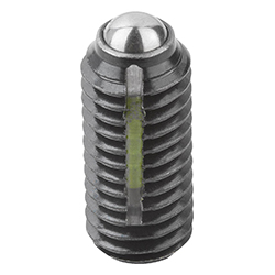 Spring plunger intensified spring force, with thread lock, steel, Comp:Ball steel (03031)