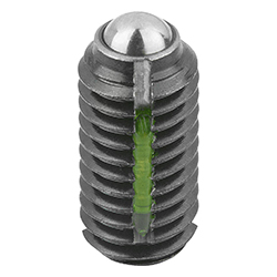 Spring plunger spring force, with thread lock, steel, Comp:Ball steel (03001)