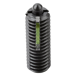 Spring plunger intensified spring force, with thread lock, steel, Comp:Pin steel (03041)