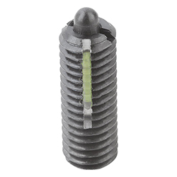 Spring plunger light spring force, with thread lock, steel, Comp:Pin steel (03041)