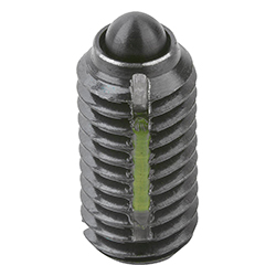 Spring plunger light spring force, with thread lock, steel, Comp:Pin steel (03021)