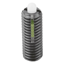 Spring plunger light spring force, with thread lock, steel, Comp:Pin POM (03051)