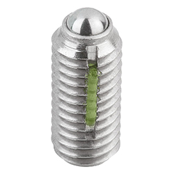 Spring plunger spring force, with thread lock, stainless steel, Comp:Ball stainless steel (03036)