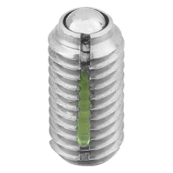 Spring plunger spring force, with thread lock, stainless steel, Comp:Ball stainless steel (03011)