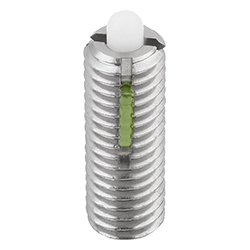 Spring plunger spring force, stainless steel, with thread lock, Comp:Pin POM (03059)