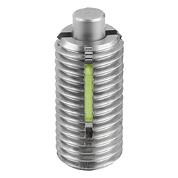 Spring plunger standard spring force stainless steel, with thread lock, Comp:Pin stainless steel (03056)