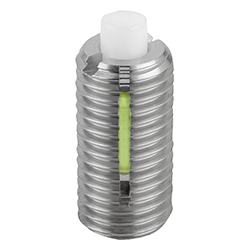 Spring plunger standard spring force stainless steel, with thread lock, Comp:Pin POM (03059)