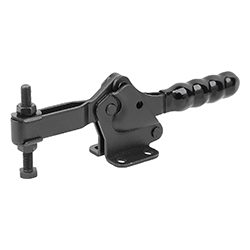 Toggle clamp, horizontal with horizontal foot, adjustable clamping spindle, form C (05775)