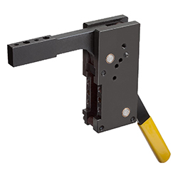 Manual clamp vertical steel, with frontal hole pattern (05667)