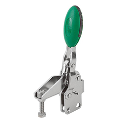 Toggle clamp vertical standard, vertical foot, adjustable clamping spindle, stainless steel (05912)