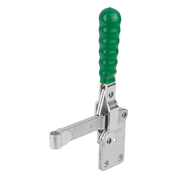 Toggle clamp vertical, vertical foot, with solid clamping arm, steel galvanized, without clamping spindle (05040)