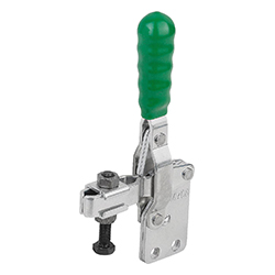 Toggle clamp vertical, vertical foot, steel galvanized, with clamping spindle (05040)