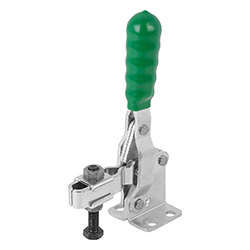 Toggle clamp vertical, horizontal foot, steel galvanized, with clamping spindle (05020)