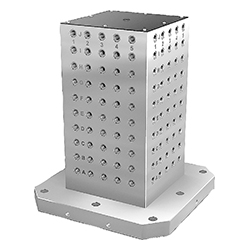 Cube tombstone with grid holes, form B, GJL300 (01850)