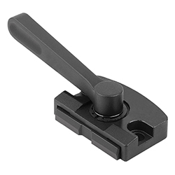 Flat clamp with cam, with tension lever, form C, carbon steel (04472)