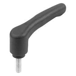 Clamping lever ECO, with external thread, threaded insert blue passivated steel (06613)