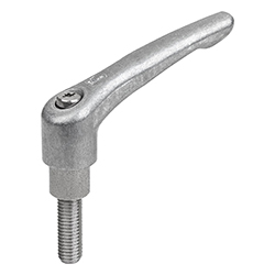 Clamping lever with external thread and long collar, zinc (06461)