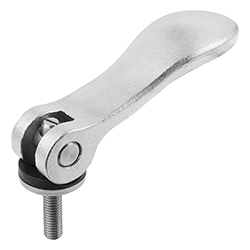 Cam lever adjustable, with external thread, stainless steel, inch (04233)