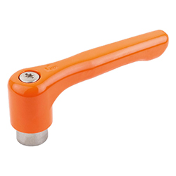 Clamping lever flat, internal thread, zinc, plastic-coated, inch (06449)