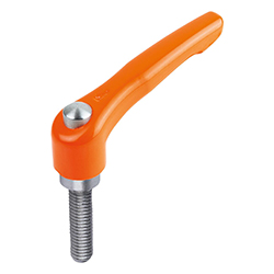 Clamping lever with protective cap, zinc, plastic-coated, inch (06461)