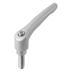 Clamping lever with external thread, zinc silver high-gloss chromed, inch (06461)